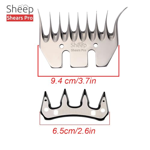 Sheep Shears Pro Clipper Blades 9 Tooth Curved Blade Replacement - size: 9 Tooth Curved Blade and Cutter set