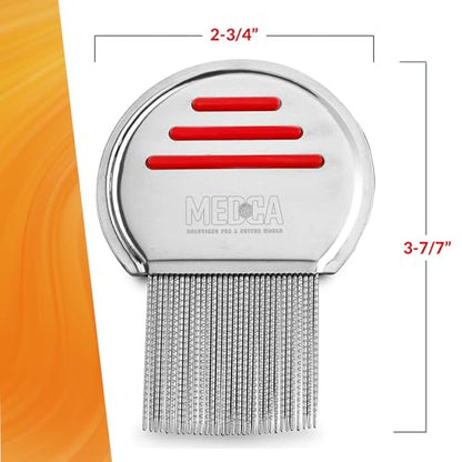 Lice Comb - (Pack of 3) Head Lice Treatment that's Individually Packaged Professional Stainless Steel Louse and Nit Combs Removes Eggs with Rounded Tips for Comfort