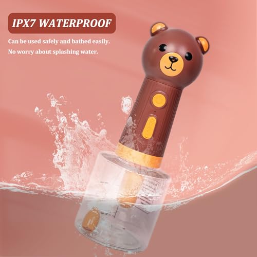 Electric Foaming Shampoo Dispenser for Dog and Cat Bathing, Rechargeable Soap Dispenser for Pet Bathing, Bathroom, Kitchen Sink, Toilet Cleaning - color: Brown Bear