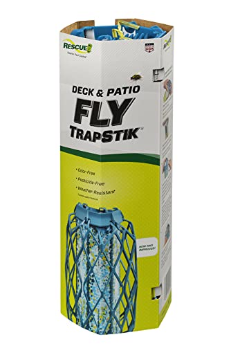 RESCUE! Deck & Patio Fly TrapStik - Odorless, Weather Resistant - 24 Pack