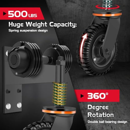 6 Inch Heavy Duty Fence Gate Wheel 500lb Capacity for Metal Tube Gates | 360 Degree Rotation Spring Loaded Caster Includes Screws and Screwdriver Durable Wheel for Smooth Gate Operation (Black) - size: 6INCH BLACK