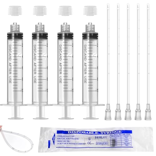 10ml Luer Lock Syringe with Cap and Soft Plastic Tube, Pack of 30 - size: 10ml - 2.0mm Tube