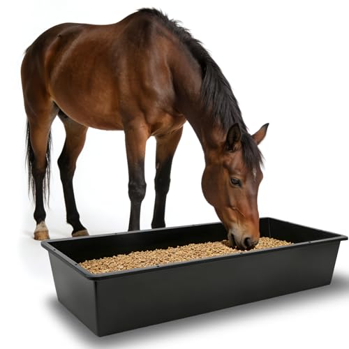 5 Pack 12 Gallon / 48 Quart Plastic Water Troughs for Livestock - color: Black-48Quart, size: 48 Quart