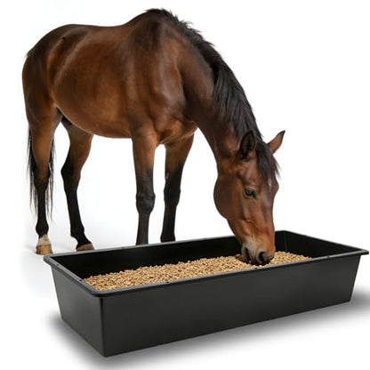 5 Pack 12 Gallon / 48 Quart Plastic Water Troughs for Livestock - color: Black-48Quart, size: 48 Quart
