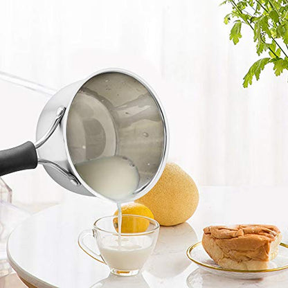 TeamFar Saucepan with Lid, 2 qt Sauce Cooking Pot Milk Pan Stainless Steel | Professional with Long Heatproof Handle for Home Kitchen Restaurant, Healthy & Non Toxic, Multi-use & Dishwasher Safe - size: 2 Quarts