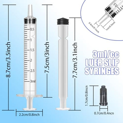 50pcs 3ml Syringes with Caps - size: 3ml-50pcs