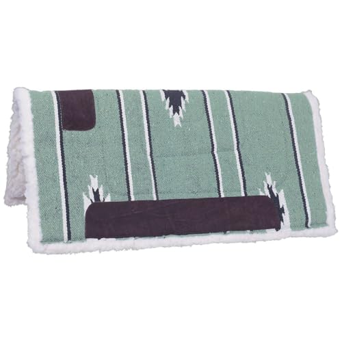 Tough 1 Tough-1 Square Saddle Pad/Fleece Bottom - color: Lime/black/Cream