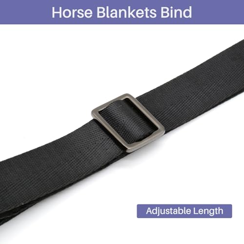 6 Packs Horse Blanket Leg Straps | Replacement Elastic Straps, Double Swivel Snaps, Adjustable Length 24 to 42 Inches