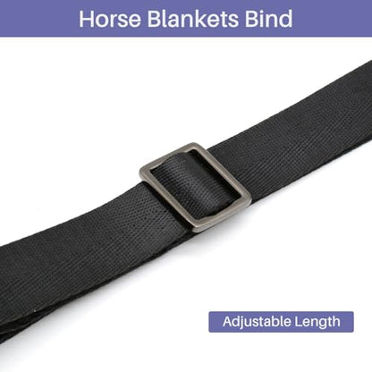 6 Packs Horse Blanket Leg Straps | Replacement Elastic Straps, Double Swivel Snaps, Adjustable Length 24 to 42 Inches