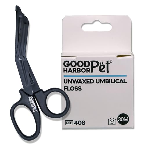 Good|Harbor Pet Un-Waxed Umbilical Whelping Floss & Animal Cord Cutting Kit | for Dog, Cat, and Animal Births | 100 Ft