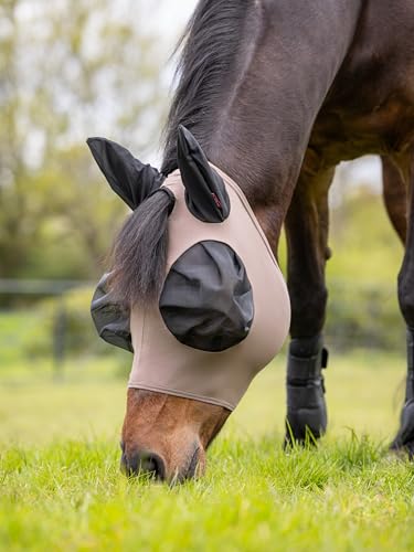 LeMieux Bug Relief Half Mask - Fly Mask - UV Protection - Pull On - Breathable - Walnut - Small - color: Walnut, size: Small