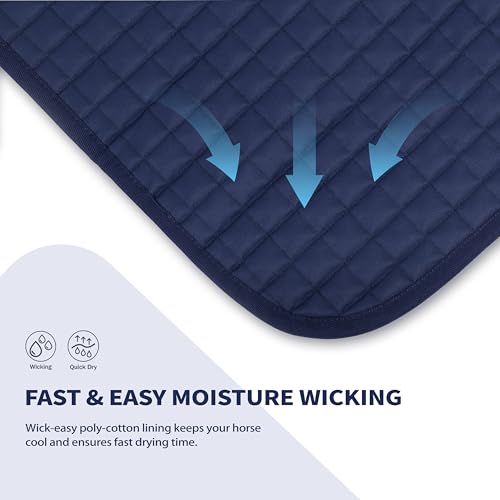 Tackmore All-Purpose Square Quilted Western Saddle Pad, Horse Saddle Pad - color: Navy