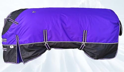 Majestic Ally 600 D Ripstop Nylon Horse Turnout Blanket, Waterproof, Heavyweight, Rain and Weather Resistant, 250 GSM (Purple Black, 74 - Inch) - color: Purple Black, size: 74 - Inch