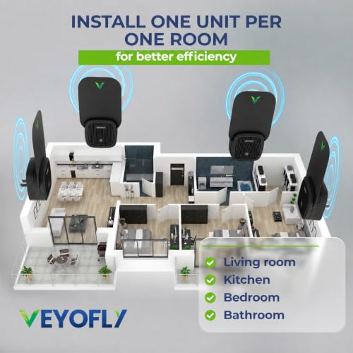 VEYOFLY Official Refill Fruit Fly Traps Indoor, Gnat Trap | 5-Pack - color: Black, size: 5 Refills