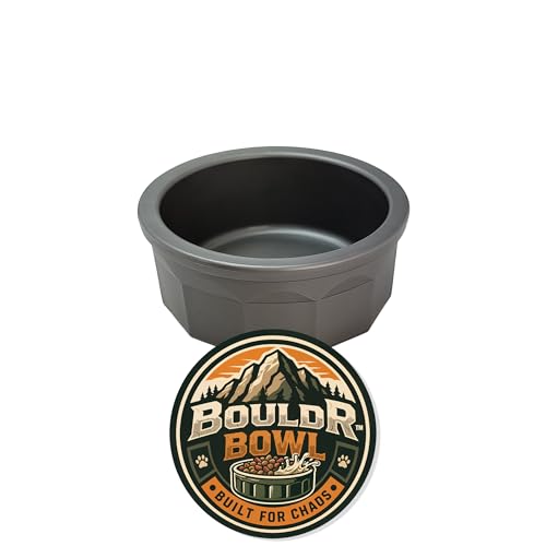Pet Crock Bowl – Thick Durable Plastic Non-Tip Food & Water Dish for Small Dogs, Cats, Birds, Lizards & Other Small Animals – Indoor/Outdoor – Chew Resistant, Easy Clean (Gray, 1 Cup (8oz)) - color: Gray, size: 1 Cup (8oz)