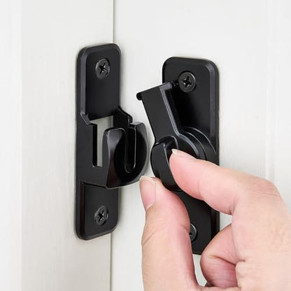Black 90/180 Degree Flip Latch,Zinc Alloy Barn Door Latch - color: Black