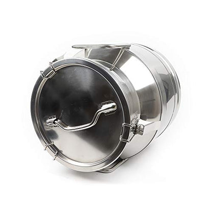 20 Liter 5.25 Gallon Stainless Steel Milk Can Wine Pail Bucket Milk Can Tote Jug Sealed (20L) - size: 20L