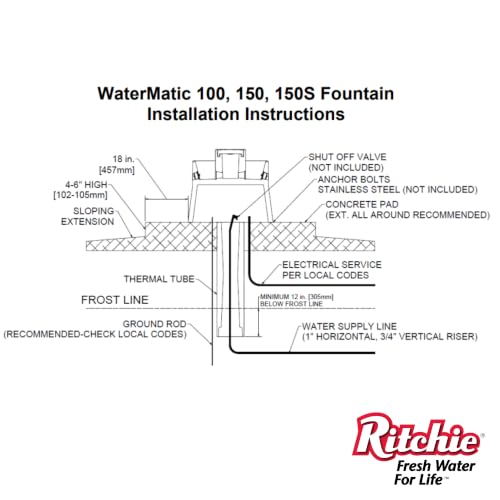 Ritchie Watermatic 100 Automatic Cattle Horse Waterer, 2.8 Gallon Capacity, 1-Sided Fully Insulated Heavy Duty Water Fountain for Horses, Cattle, Sheep & Goats - color: Yellow