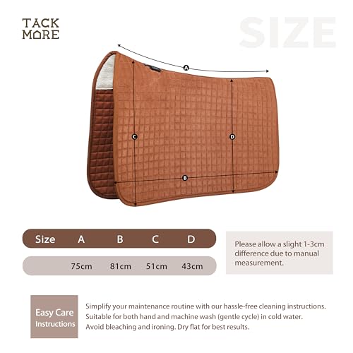 Tackmore All-Purpose Square Quilted Western Saddle Pad, Horse Saddle Pad - color: Brown
