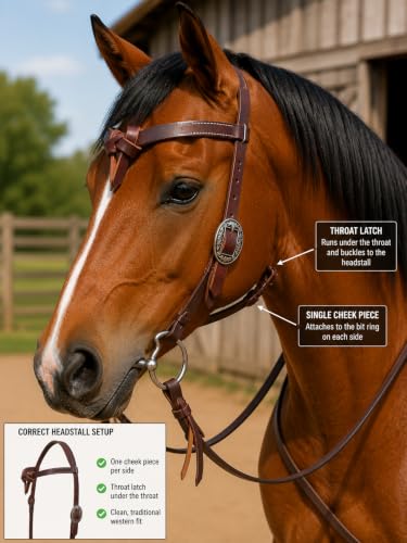 Horse Western Knotted Bosal Rawhide Hanger Headstall w/ Braided Reins 78J04 - color: Brown/Knotted