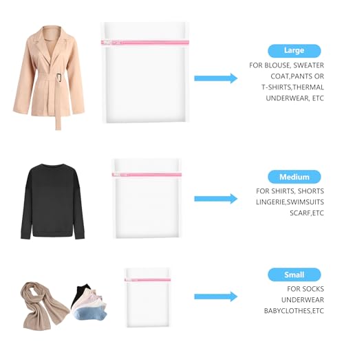 Upgraded Coarse Mesh Laundry Bag - Wash Delicate Lingerie, Garment & Shoe Storage, Travel Essentials - Durable & Breathable，4Pcs, MIAETFH - color: 4-Pack Coarse Web