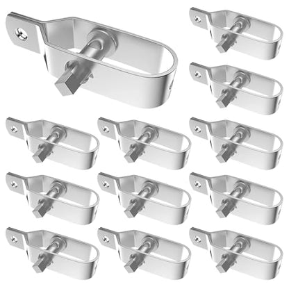 12Pcs Electric Fence Tightener, Heavy Duty Silver Galvanised Inline Wire Ratchet Tensioner for Tensioning Cable Farm, Fence, Home (100mm/4”) - size: 100mm/4”