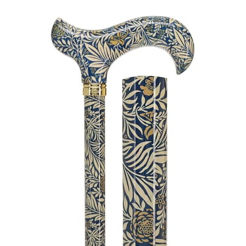 Royal RC Canes Walking Sticks for Men and Women - Stylish Designer Fashionable Adjustable Derby Canes - Lightweight Aluminum Cool Walking Sticks with HD Patterns - color: Blue /Gold Floral (Multicolor)