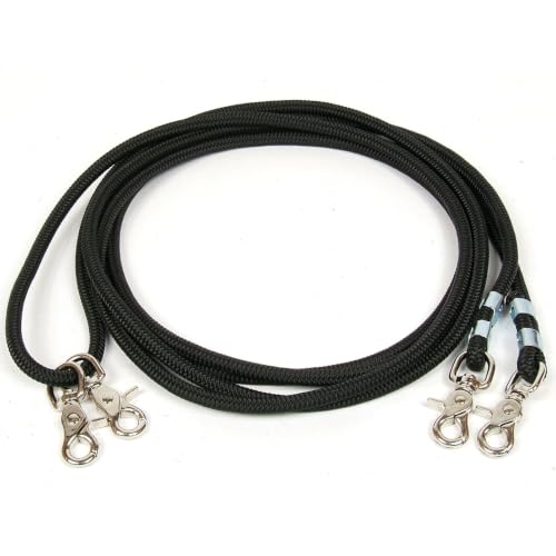 PROFESSIONAL'S CHOICE Cord Rope Draw Reins for Horses | 16-Foot Length, Durable Rope Construction, Metal Snap Closures, Smooth Handling - size: Firm Cord Rope(16 ft)
