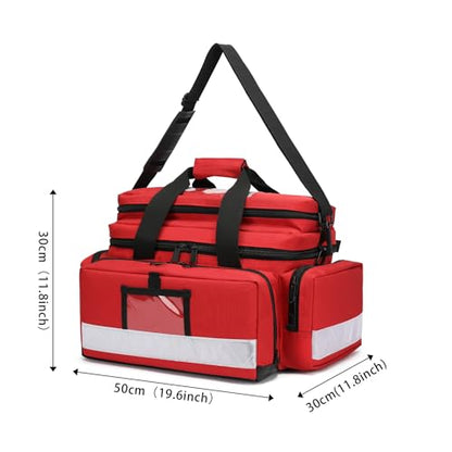 Medical Bag Empty First Responder Bag,Emergency Bag First Aid Kit Organizer,First Aid Bag with Detachable Dividers, Medical Bag for Nurses,Home Health Care, EMT