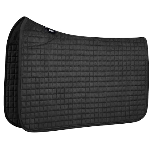 Tackmore All-Purpose Square Quilted Western Saddle Pad, Horse Saddle Pad - color: Black