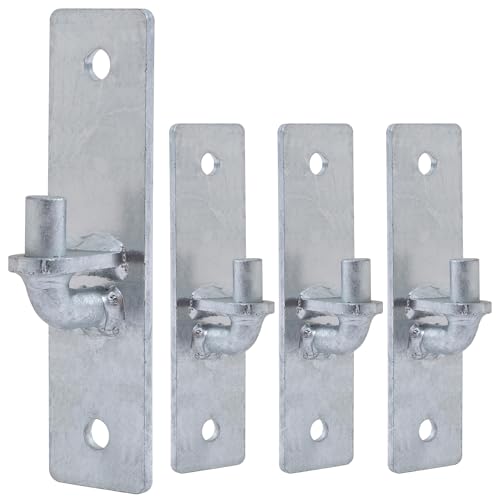 VIVIDA Flat Back Gate Hinge 4 PCS, Wall Mount Gate Hinge with 5/8" Pin | Galvanized Steel, Chain Link Gate Hardware - size: 7.5" × 1.5" (4 PCS)