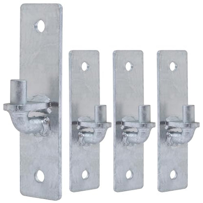 VIVIDA Flat Back Gate Hinge 4 PCS, Wall Mount Gate Hinge with 5/8" Pin | Galvanized Steel, Chain Link Gate Hardware - size: 7.5" × 1.5" (4 PCS)