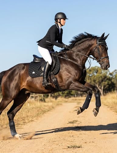 FitsT4 Sports Horse Polo Wraps 3.1m Soft Fleece Equestrian Leg Protection 4 Pack with Package Black - color: Black