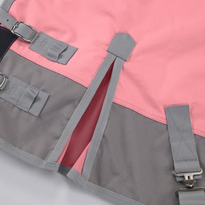 1200D Mini Horse/Pony Blanket 0g No-Fill Waterproof Turnout Sheet | 1200D Ripstop Outer, Waterproof Breathable Shell, Smooth Lining, Keep Dry in Rain/Mud, Fits Foals/Weanlings/Yearlings/Donkeys - color: Pink, size: 51"