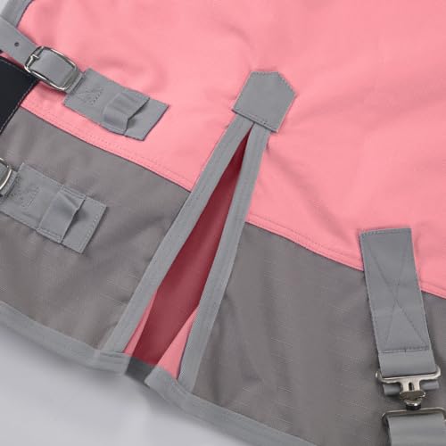1200D Mini Horse/Pony Blanket 0g No-Fill Waterproof Turnout Sheet | 1200D Ripstop Outer, Waterproof Breathable Shell, Smooth Lining, Keep Dry in Rain/Mud, Fits Foals/Weanlings/Yearlings/Donkeys - color: Pink, size: 45"