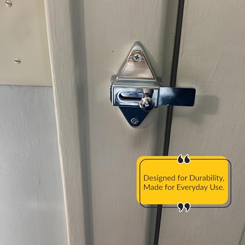 Brixwell 91-79a Slide Latch and Keeper Set With Chrome Plated Finish, Zinc Material, Surface-Mounted, 2-3/4" Latch Hole Centers, Fits 1-1/4" Square Edge Pilaster, Includes Fasteners