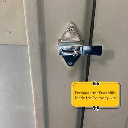 Brixwell 91-79a Slide Latch and Keeper Set With Chrome Plated Finish, Zinc Material, Surface-Mounted, 2-3/4" Latch Hole Centers, Fits 1-1/4" Square Edge Pilaster, Includes Fasteners