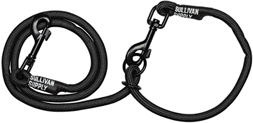 Nylon Goat Neck Tie with Snap Lead - color: Black (Blackout)