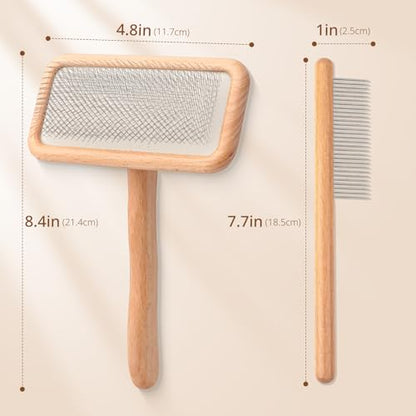 Sheepskin Wool Brush - Carpet Rake Tool - color: Wood