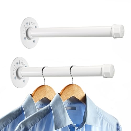 Sumnacon Wall Mounted Clothes Rack for Wardrobe, 2Pcs 10 Inch, White - color: White, size: 10 Inch