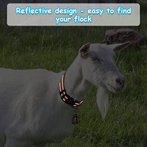 5 Pack Reflective Goat Collars with Bells,Anti-Lost Pet Collar - color: Reflective Multi-colored