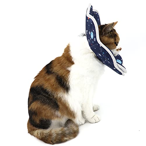 Soft Cat Cone, Adjustable Recovery Collar After Surgery to Prevent Licking Wound, Protective Cat Neck Cone, Comfortable Pet Elizabethan Collar for Cats Kittens and Puppies (M) - size: M (Neck: 8.5-11.6 in)