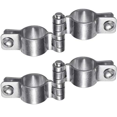 Insaga 2-3/8'' Chain Link Fence Gate Post Hinge Kit, Thick SUS304 Chain Link Fence Parts Includes Female Gate Hinge (2pcs) and Male Gate Hinges (2pcs), Heavy Duty Gate Hinges up to 500LB (2 Pairs) - color: Heavyweight, size: 2-3/8''-2Pack