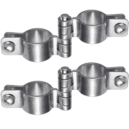 Insaga 2-3/8'' Chain Link Fence Gate Post Hinge Kit, Thick SUS304 Chain Link Fence Parts Includes Female Gate Hinge (2pcs) and Male Gate Hinges (2pcs), Heavy Duty Gate Hinges up to 500LB (2 Pairs) - color: Heavyweight, size: 2-3/8''-2Pack