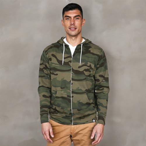Quikflip 2-in-1 Reversible Backpack Hoodie (As Seen on SHARK TANK) Unisex Full-Zip Hero Hoodie Lite - color: Camo, size: X-Small