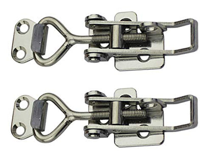 Adjustable Latch Buckle Cabinet Boxes Lever Handle Toggle Catch Latch Lock,Silver,Adjustable Range:97-123mm,2 Pcs - size: 2S,Range:97-123mm
