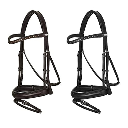 LeMieux Arika Dressage Bridle - color: Black/Silver, size: Pony