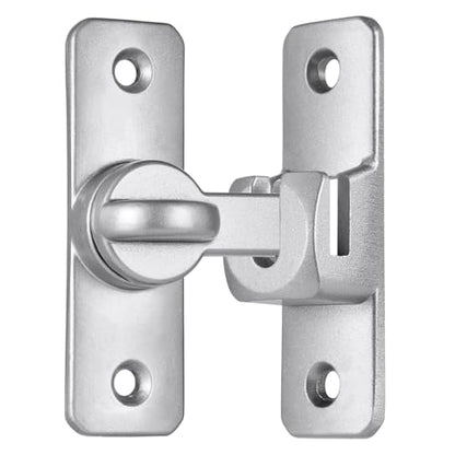 Silver Aluminum Alloy Gate Lock,90/180 Degree Barn Door Latch - color: Silver