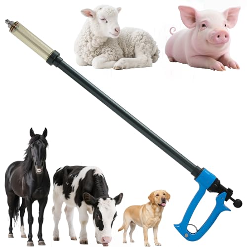 50ml Repeating Livestock Syringe Gun–Long Pole Veterinary Injector - size: Blue Long Arm 50ML