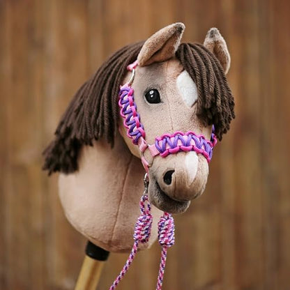kullaloo DIY Hobby Horse Halter Kit ✦ Make Stick Horse Head Collars, Rope Halters & Reins ✦ Includes Digital Instructions (PDF) ✦ Purple/Pink - color: Halter purple / pink